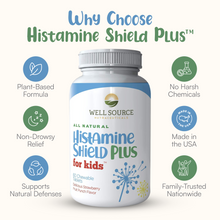 Load image into Gallery viewer, Histamine Shield Plus for Kids® 60CT All Natural AntiHistamine Supplement Childrens Chewable Strawberry Fruit Punch