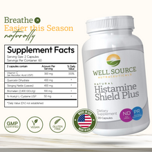 Load image into Gallery viewer, Histamine Shield Plus 120CT  All Natural Antihistamine Supplement, D-Hist® Affordable Alternative
